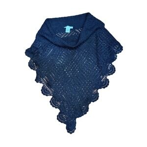 White House Black Market Black Knit Cowl Neck Poncho Shawl *XS-XL Cottagecore